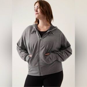 Athleta BALANCE Drop Shoulder Gray Heathered Sip hoodie XL